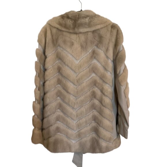 Vintage Furs By Szor & Deider Beige Mink Fur Jacket Belted Waist Old Money - Picture 13 of 16